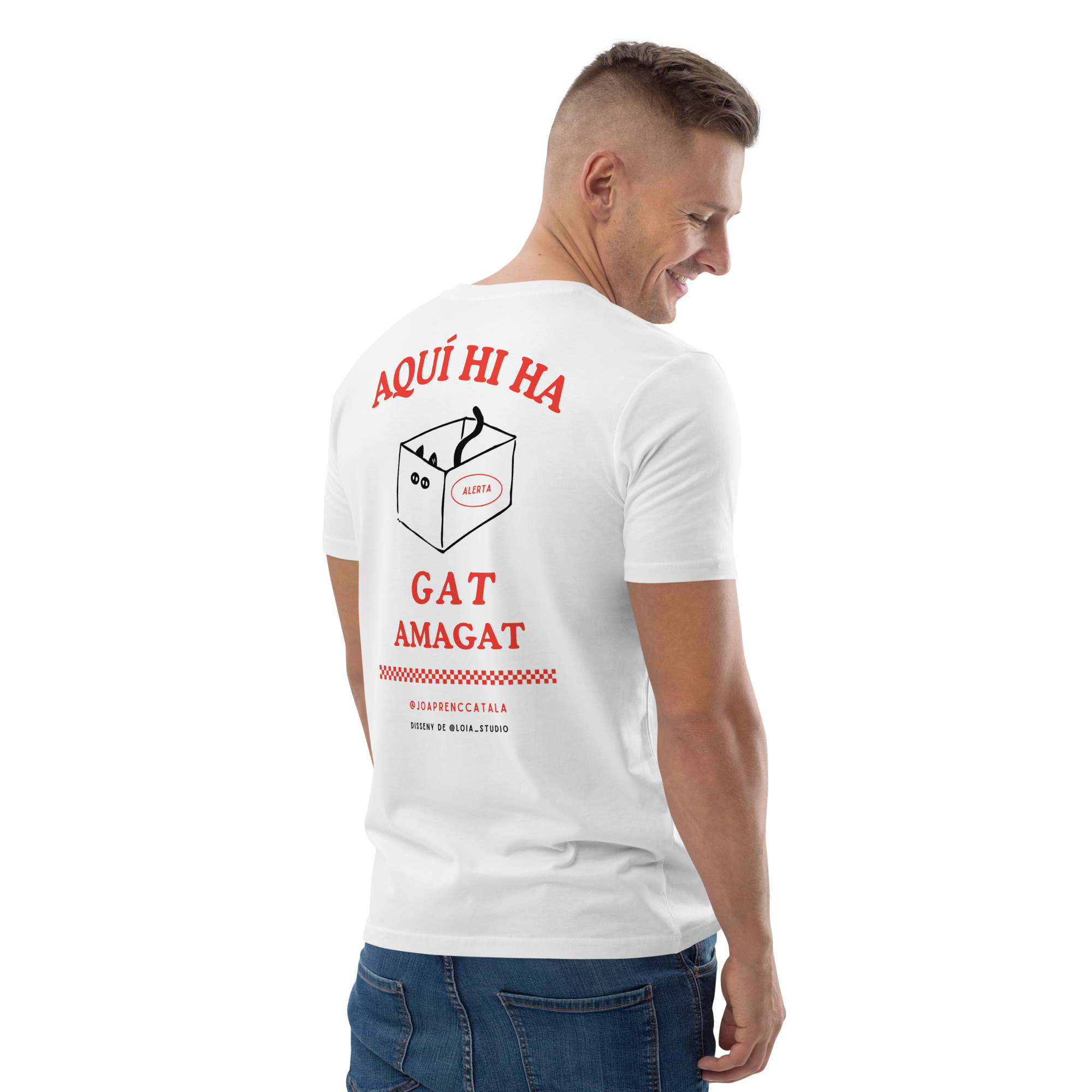 Aquí hi ha gat amagat (samarreta unisex)